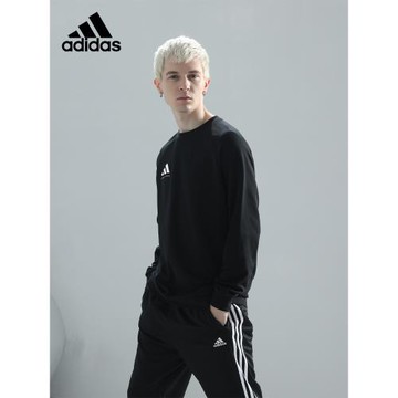 adidas阿迪達斯衛衣春秋新款運動休閑長袖男女情侶圓領套頭衫正品