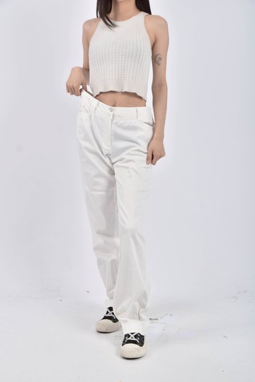 (L) ginkoo棉質白色長褲