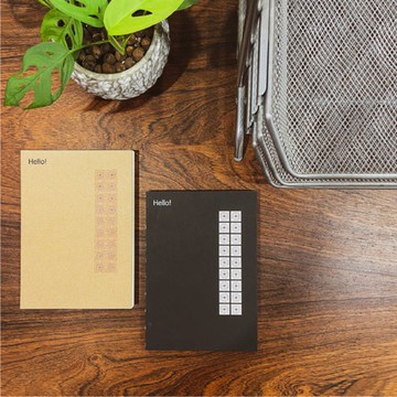 原印臺南｜粉紅花磚 筆記本套組 黑＋卡其一組