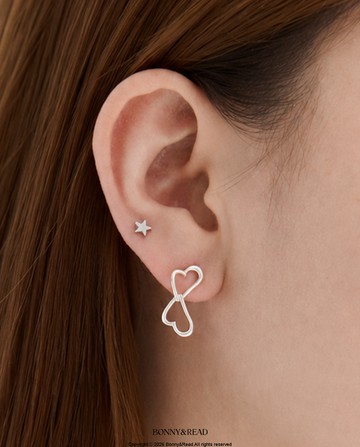 [純銀] 心羽耳環 / Heart Feather Earring