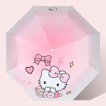 Kitty 可愛雨傘 晴雨傘🎀 HelloKitty自動折疊雨傘女晴雨兩用防曬防紫外線遮陽傘黑膠太陽傘