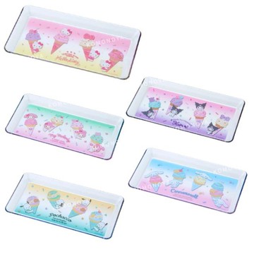 小禮堂 Sanrio 三麗鷗 長方形樹脂置物盤 (甜筒款) Kitty 大耳狗 酷洛米