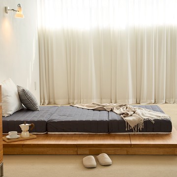 mongshome 2層三折疊式軟硬適中床墊  14cm  深灰色  Multi Single