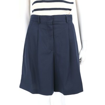 Max Mara-WEEKEND ROLF 純棉斜紋海軍藍百慕達短褲