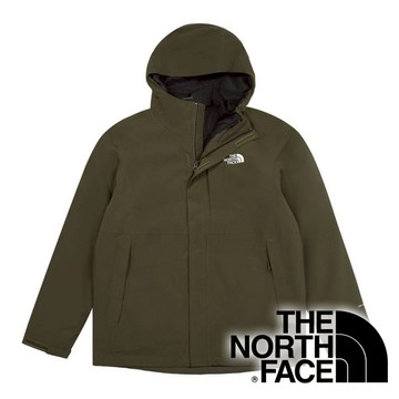 【THE NORTH FACE 美國】男2件式PrimaLoft防風連帽外套『灰綠』NF0A81RN 戶外 露營 登山 健行 休閒 時尚 旅遊 保暖 防風 連帽外套