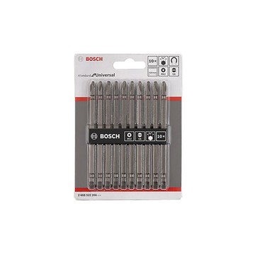 品牌工具暢貨館 BOSCH 博世 一字/十字雙頭起子頭組 110mm 10支/卡