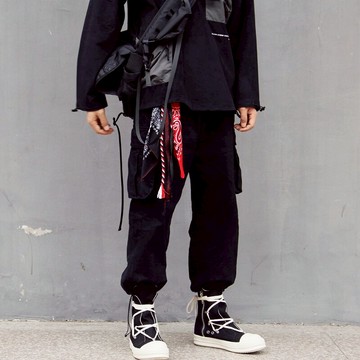腰果花方巾褲鏈掛褲子嘻哈hiphop潮人褲巾男女包包掛飾復古風飄帶