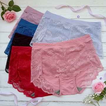 L XL XXL 輕盈柔軟蕾絲內褲 透氣速乾 女生加大內褲 加大尺碼 女內褲 性感甜美 3L 石墨烯褲底 嫘縈5022