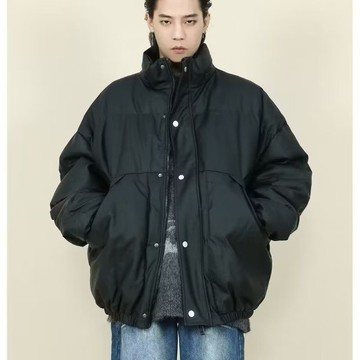 痞帥風PU加棉皮衣男潮牌寬鬆百搭美式高街加厚棉襖男