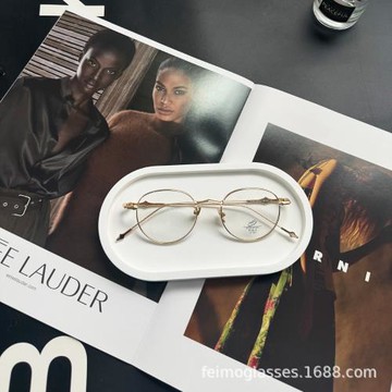 韓版金屬圓框GM細框防藍光平光鏡女潮圓臉可配度數顯臉小近視鏡男