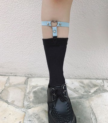 愛心襪帶 / 黑色 / 粉色 / 藍色 / 白色 / F尺寸 / hellcatpunks / hcp-c428-31