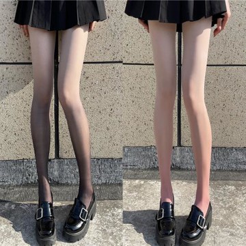 漸變色絲襪性感黑絲純欲女粉色辣妹網紅薄款夏藍色紫色日系連褲襪