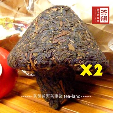 【茶韻】普洱茶 2007年下關茶廠寶焰牌雲南緊茶蘑菇沱250g*2生茶(附茶樣10g非試用品收藏盒x1)
