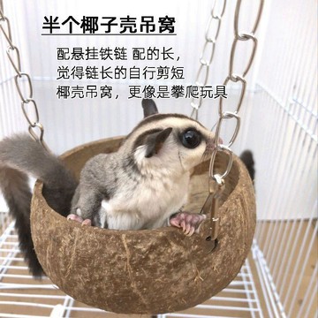 寵物蜜袋鼯椰子殼吊窩夏季窩用品松鼠飛鼠倉鼠花枝鼠開口固定窩 台灣寄出 椰子水 椰子脆片 椰子粉 黃椰子 椰子絲 椰子塊