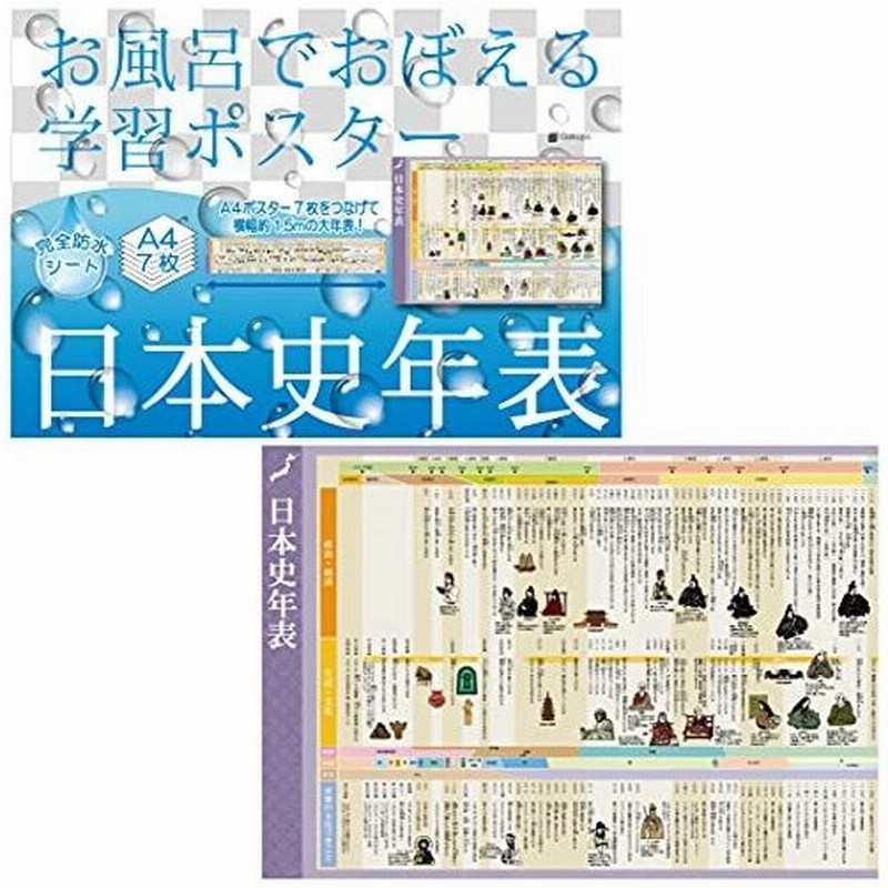 お風呂でおぼえる学習ポスター 日本史年表 ポスター7枚セット 中学入試 高校入試 大学入試 社会 歴史 防水 教材 日本史年表 通販 Lineポイント最大0 5 Get Lineショッピング