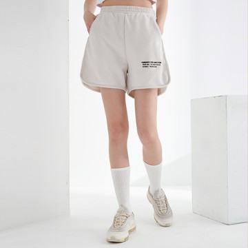 夏日爽朗寬口運動短褲(米白)-女