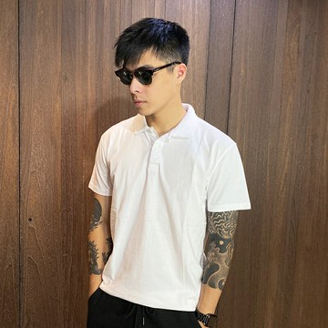 美國百分百【全新真品】Hollister Co. 素色 短袖 Polo衫 HCO 海鷗 純棉 男 白色 CE14
