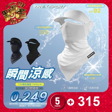 【AREX SPORT】冰絲面罩（有帽簷）AS-3494