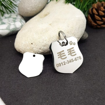 【Fulgor Jewel】狗牌 寵物吊牌 姓名牌 免費刻字 不鏽鋼帥氣盾牌