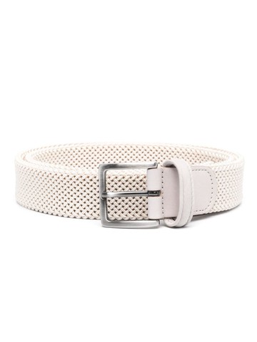 Anderson's - Taric elasticated-strap belt - men - Nylon/Calf Leather/Brass - 90 - Neutrals