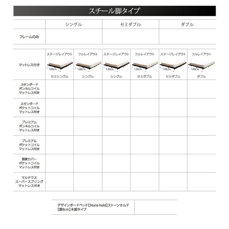 フレームカラー:ブラック】【マットレスカラー:ホワイト】デザイン