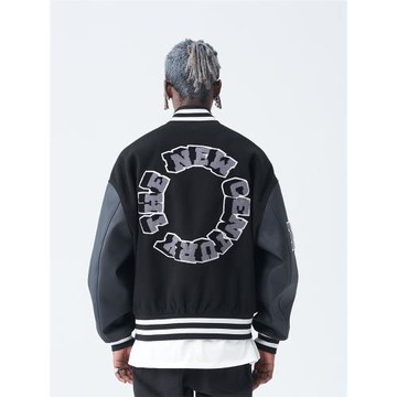 【付思超】HACR丨harshandcruel復古街頭立體植絨繡片棒球服夾克