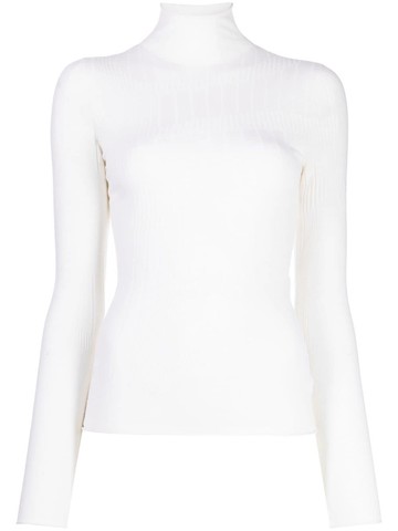 Dion Lee - intarsia-knit ribbed jumper - women - Nylon/Polyester/Merino/Elastane - XS - White