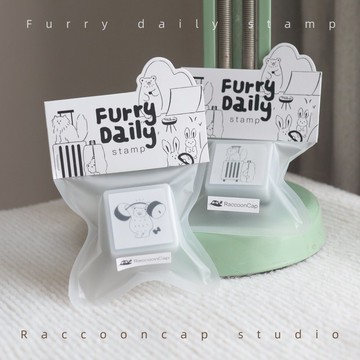 毛絨絨日常動物光敏印章手賬印章黑色小動物可愛印章