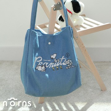 Peanuts史努比肩背手提袋 手足日常 牛仔藍-Norns Original Design Snoopy Olaf Andy