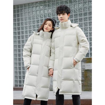 處理冬季中長款羽絨服男女冬季過膝加厚大碼校服情侶學生外套