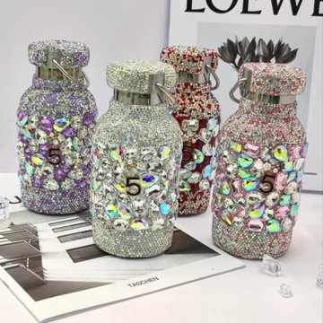 鑲貼鉆小香風304不銹鋼保溫杯瓶網紅大石頭350毫升新款通用送禮