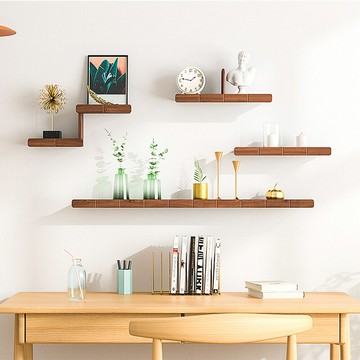 APP下單享點數9% 實木一字木板隔板墻上置物架客廳墻壁掛墻書架電視墻面裝飾架
