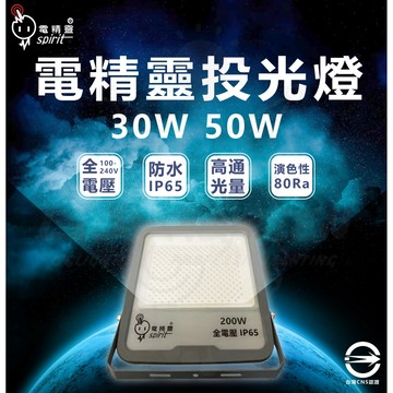 [ 電精靈 ]投光燈 30W/50W 防水 全電壓 高通光量 演色性80
