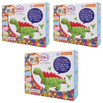 Donerland 魔法迷您玉米黏土-劍龍 天然澱粉食用色素 安全無毒 激發孩子想像力  77g  3組