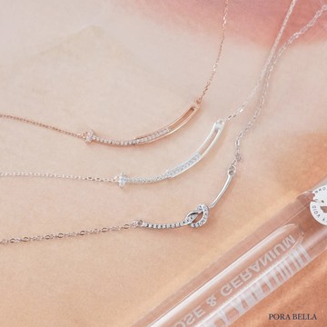 【Porabella】925純銀鋯石項鍊 微笑項鍊 氣質 小眾輕奢 純銀項鍊 Necklace-廠商直送