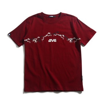 【涼夏短T】IZZVATI-飛躍挑戰夜光短T-暗紅/黑