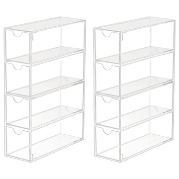 四層收納抽屜 01 17.5 x 6.3 x 24.6cm  透明色  2個