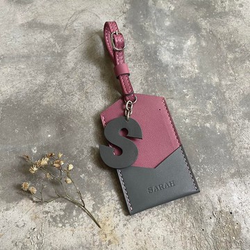 行李吊牌 乾燥玫瑰/灰  客製化禮物