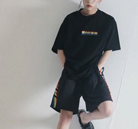 FINDSENSE H1夏季 新款 嘻哈 撞色 運動 休閒 五分褲褲 短褲 寬鬆 百搭 男 休閒褲  潮男 褲子