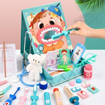 ?現貨? 木製兒童牙醫玩具 角色扮演 醫生玩具