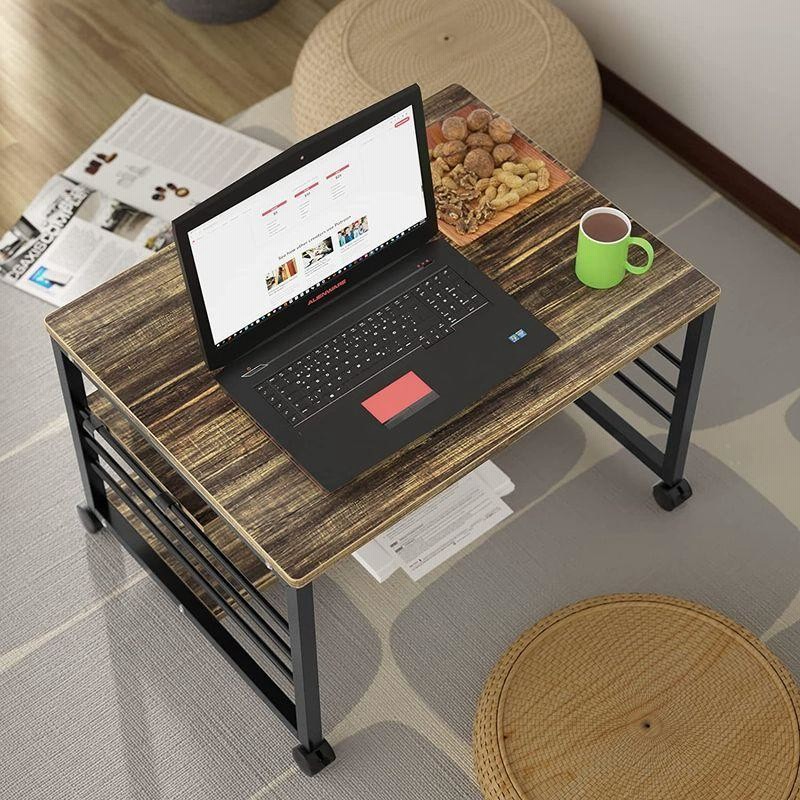 ローデスク 幅60cm 50kg荷重 DEWEL サイドワゴン パソコンデスク ロー