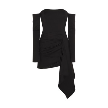 Gauge81 - Black Viscose Ansley Off Shoulder Mini Dress
