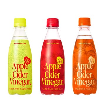 韓味不二 蘋果醋氣泡水350ml/24入箱購(原味/鳳梨/葡萄柚口味)