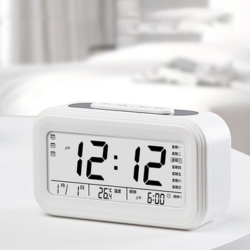 鬧鐘學生用高中電子多功能夜光靜音床頭卡通兒童專用簡約北歐風格