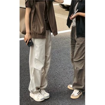 秋新款韓國東大門復古工裝褲抽繩寬松百搭lisa工裝褲女休閑褲