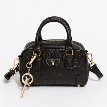 PLAYBOY - 拉鍊手提包附長背帶 Superb系列 - 黑色