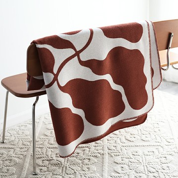 中古風幾何簡約仿羊絨毛毯沙發休閑毯包豪斯風格咖啡色秋冬裝飾毯