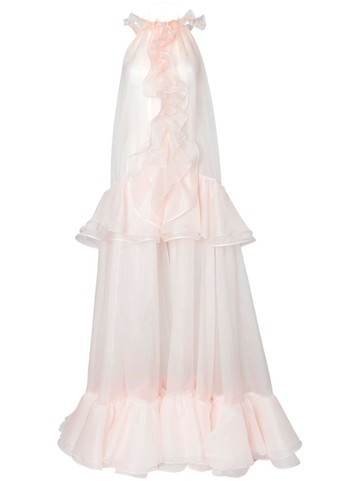 Carolina Herrera - ruffle-detailing silk dress - women - Silk - 4 - Pink