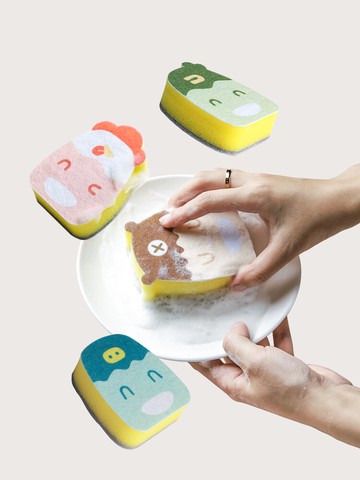 洗碗海綿塊百潔布洗碗布清潔去污廚房用品刷碗刷鍋神器海綿擦