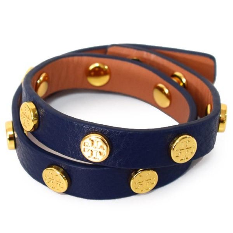 トリーバーチ 小物 TORY BURCH レザー ダブル ラップ ロゴ スタッズ 2連ブレス バングル ブレスレット ネイビー 33858 |  LINEブランドカタログ